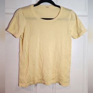 Malo Italy Yellow Cotton Short Sleeve T Shirt Size 44 (US 8/10)
